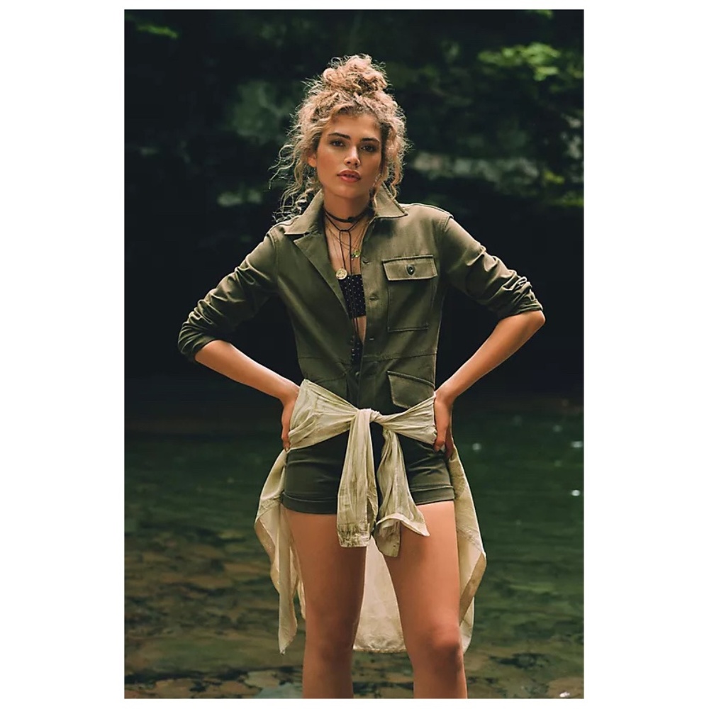 ANTHROPOLOGIE | Mare Mare | Olive Safari Utility Romper | NWT